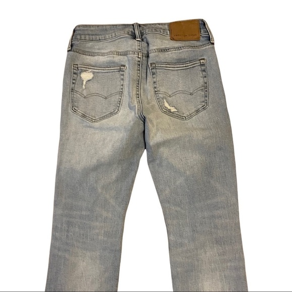 American Eagle Faded Distressed Ripped Skinny High Rise Next Level Flex Jeans - Picture 6 of 9